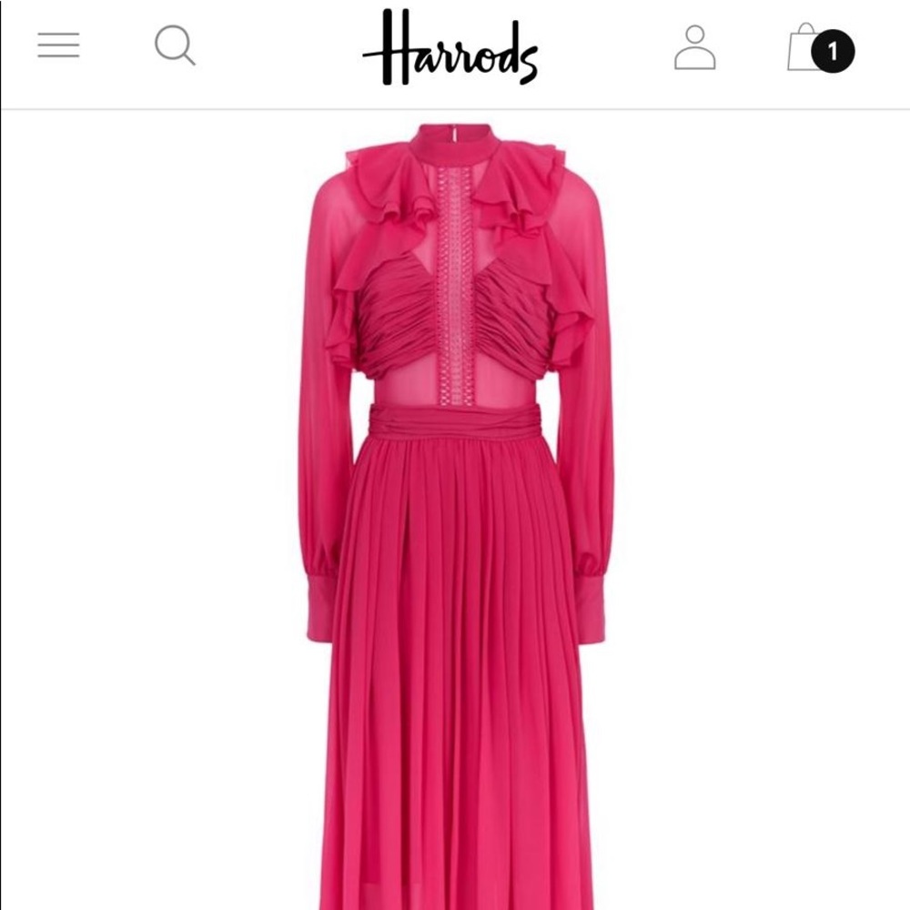 New in box Self Portrait frilled chiffon dress